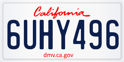 CA license plate 6UHY496