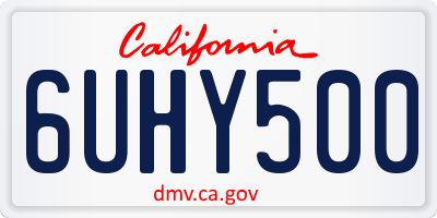 CA license plate 6UHY500