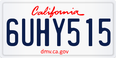 CA license plate 6UHY515
