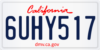 CA license plate 6UHY517