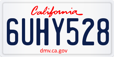 CA license plate 6UHY528