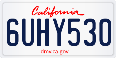 CA license plate 6UHY530