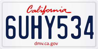 CA license plate 6UHY534