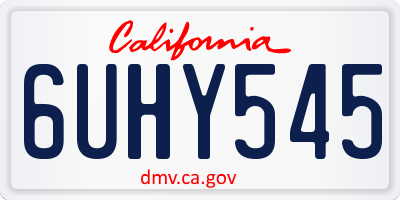 CA license plate 6UHY545
