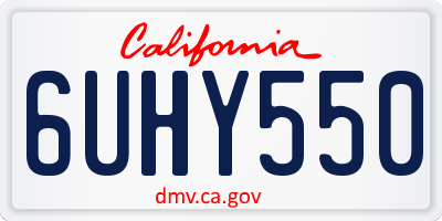CA license plate 6UHY550