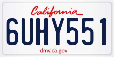 CA license plate 6UHY551