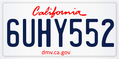 CA license plate 6UHY552
