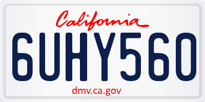 CA license plate 6UHY560