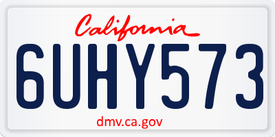 CA license plate 6UHY573