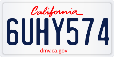 CA license plate 6UHY574