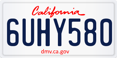CA license plate 6UHY580