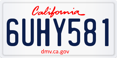 CA license plate 6UHY581