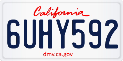 CA license plate 6UHY592