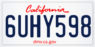 CA license plate 6UHY598
