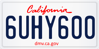 CA license plate 6UHY600