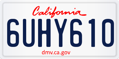 CA license plate 6UHY610