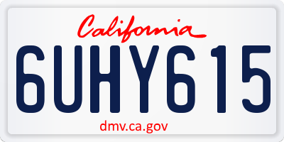 CA license plate 6UHY615