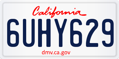 CA license plate 6UHY629