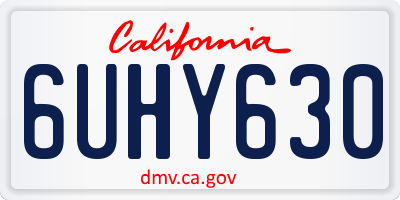 CA license plate 6UHY630