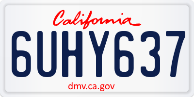 CA license plate 6UHY637