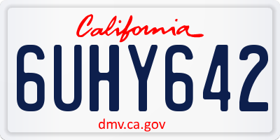 CA license plate 6UHY642