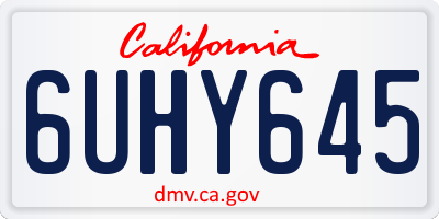 CA license plate 6UHY645