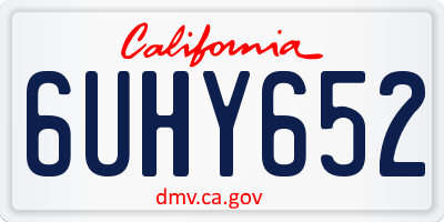 CA license plate 6UHY652