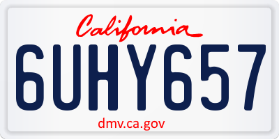 CA license plate 6UHY657