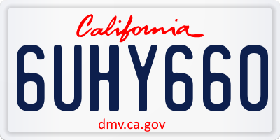 CA license plate 6UHY660