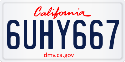 CA license plate 6UHY667