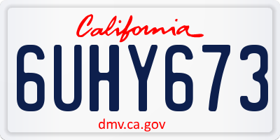 CA license plate 6UHY673