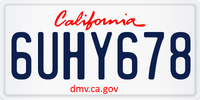 CA license plate 6UHY678