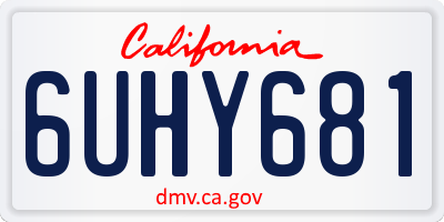 CA license plate 6UHY681