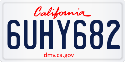 CA license plate 6UHY682