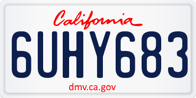 CA license plate 6UHY683