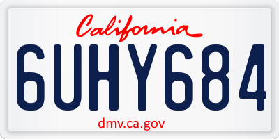 CA license plate 6UHY684