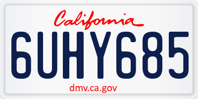 CA license plate 6UHY685