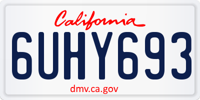 CA license plate 6UHY693