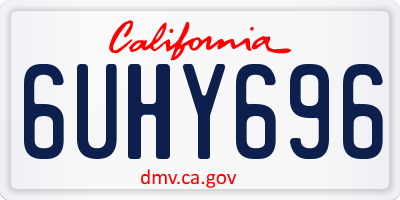CA license plate 6UHY696