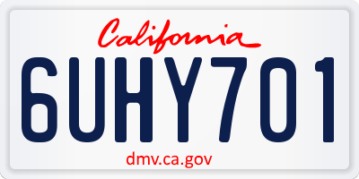 CA license plate 6UHY701