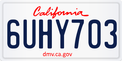 CA license plate 6UHY703