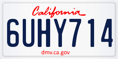 CA license plate 6UHY714