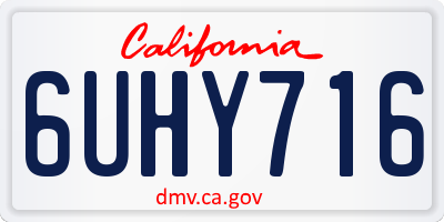 CA license plate 6UHY716