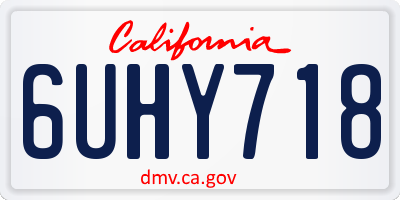 CA license plate 6UHY718