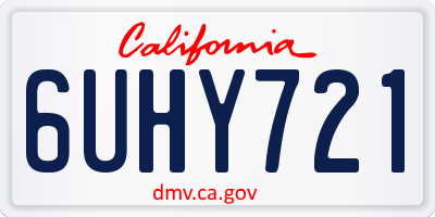 CA license plate 6UHY721