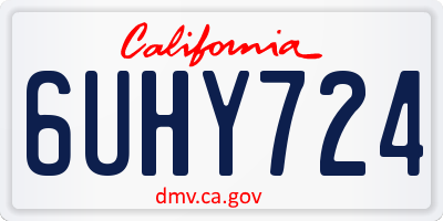 CA license plate 6UHY724