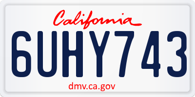 CA license plate 6UHY743