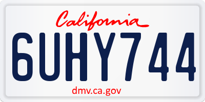 CA license plate 6UHY744