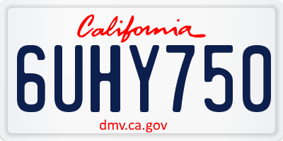 CA license plate 6UHY750