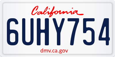 CA license plate 6UHY754